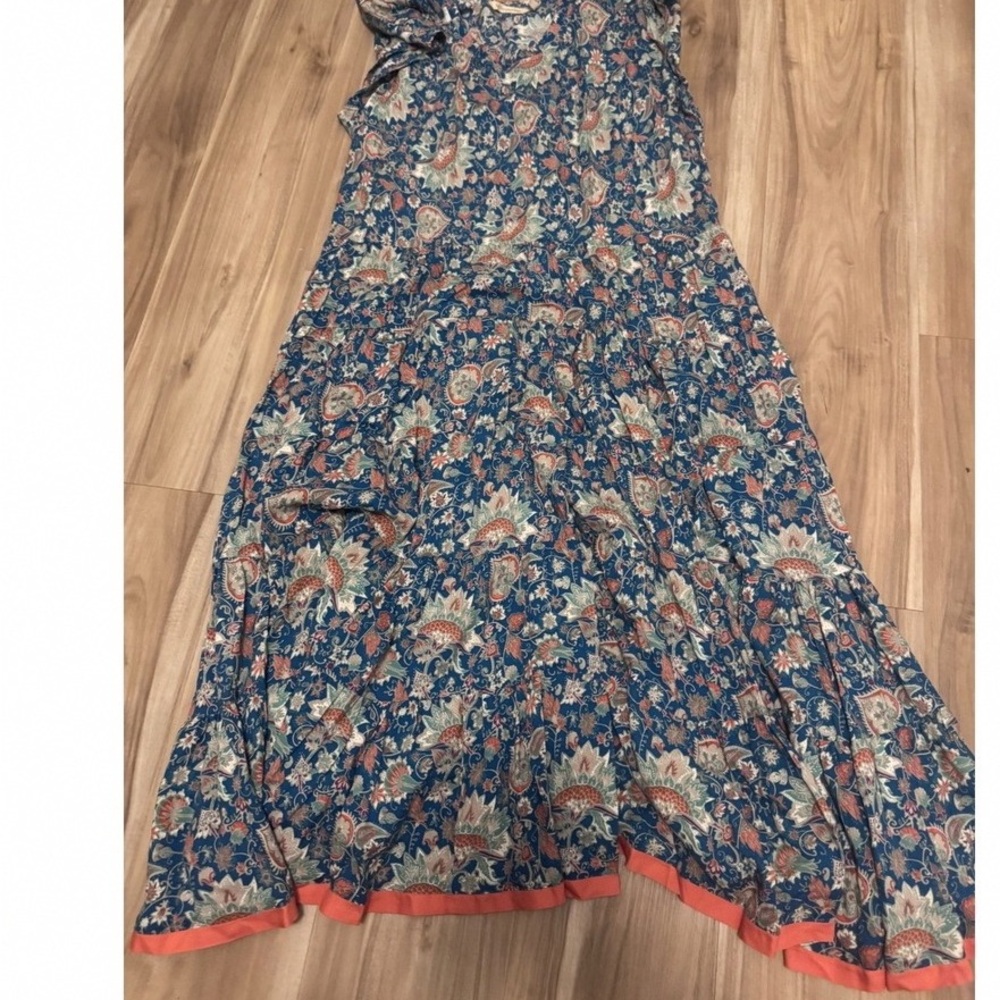 Soft Surroundings Asymmetrical Dress - Blue and Coral